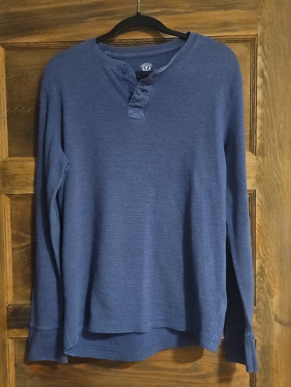 Roebuck & Co. Blue Thermal Henley Long Sleeve Shirt